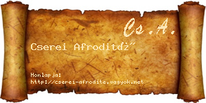 Cserei Afrodité névjegykártya